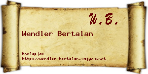 Wendler Bertalan névjegykártya