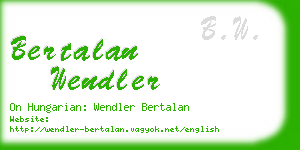 bertalan wendler business card